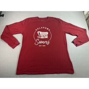 Oklahoma Sooners Long Sleeve Shirt Mens Large Crimson College Football Tee